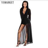 Bodycon Jumpsuit Deep V Neck