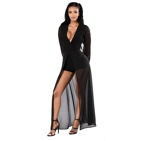 Bodycon Jumpsuit Deep V Neck