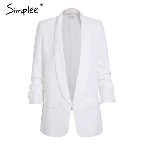 Simplee Turn-down pocket blazer coat