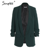 Simplee Turn-down pocket blazer coat