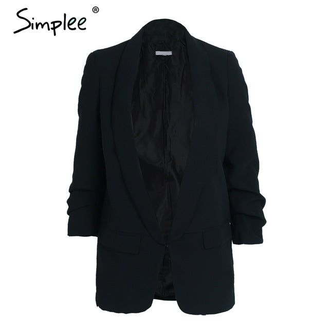 Simplee Turn-down pocket blazer coat