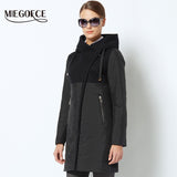 Women's Parka Coat With a Curve Zipper