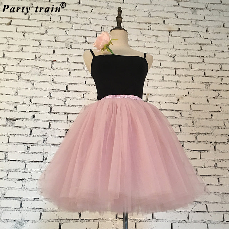 7 Layers Midi Tulle Skirt