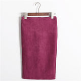 Pencil Midi Skirt Autumn Winter Bodycon