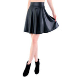 Leather skater flare skirt casual